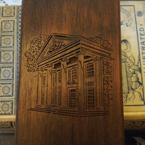 Vintage Pair Walnut Lasercraft Bookends - Picture 9 of 13